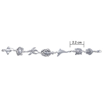 Breathing in the Sealife ~ Sterling Silver Jewelry Link Bracelet TBG352 - Jewelry